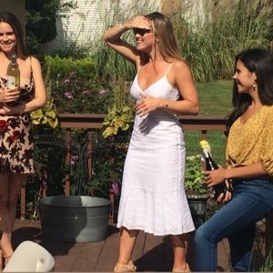 Banana republic eyelet midi dress